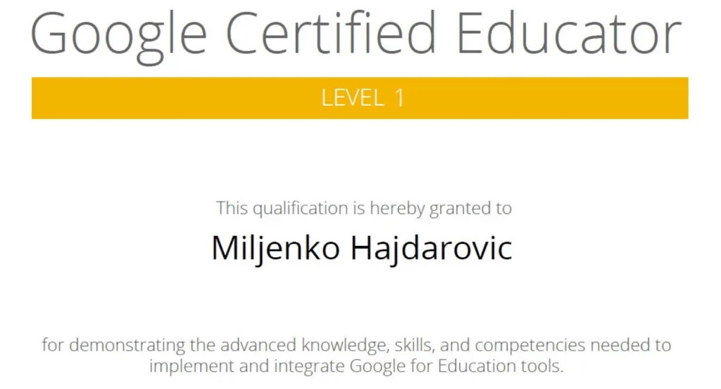 Google Certified Educator Level 1